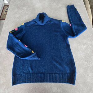 DRESSBERRY Women's 100% Acrylic Long Sleeves Sweater w/Floral Accent  - Sz Large